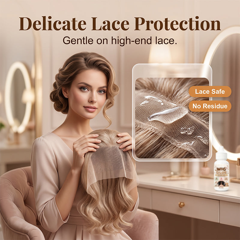 💇‍♀️ Waterdichte onzichtbare pruimenlijm – houdt kantpruik de hele dag stevig en natuurlijk! ✨
