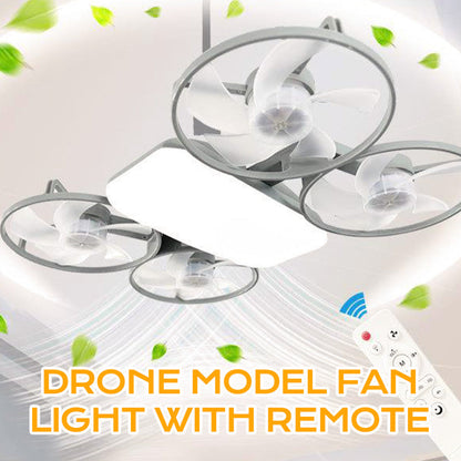 🚁 Drone-model ventilatorlamp met afstandsbediening – 3 snelheden, E27-fitting, koel & functioneel! ✨