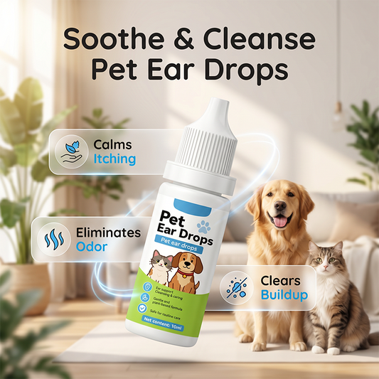 🐶 Oorreinigingsdruppels voor honden en katten – verwijdert vuil, was en geur, zacht en effectief! 🐱✨
