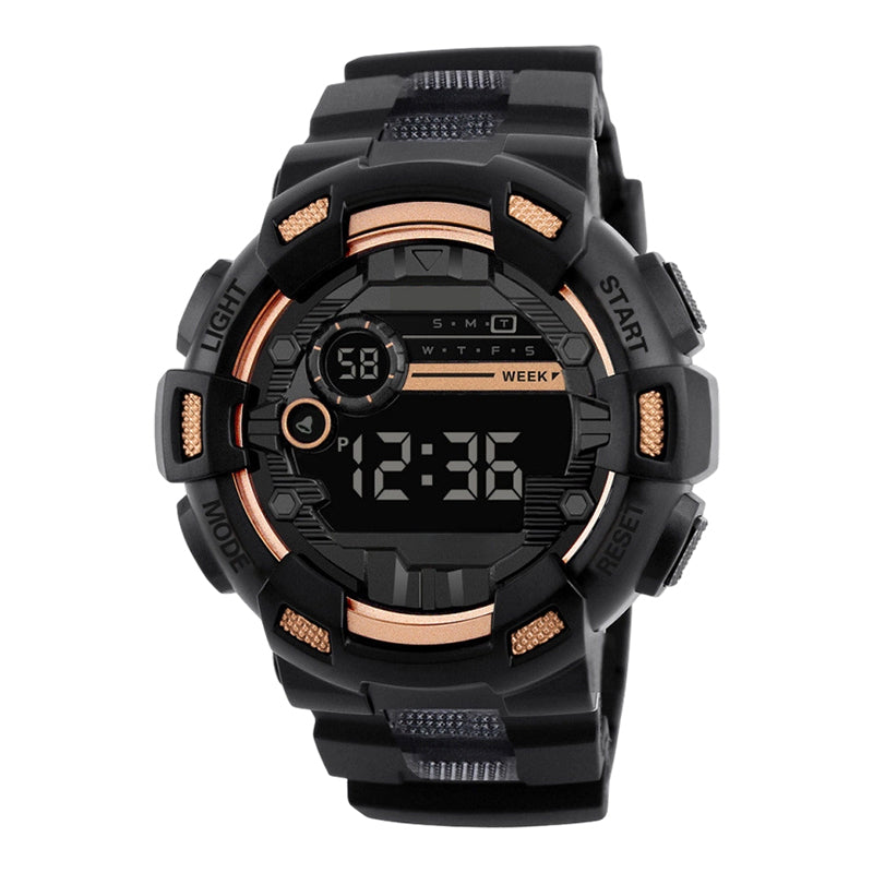 ⌚ Digitale sportwatch met groot display en LED-backlight – afleesbaar bij zon en duisternis, licht en stevig.