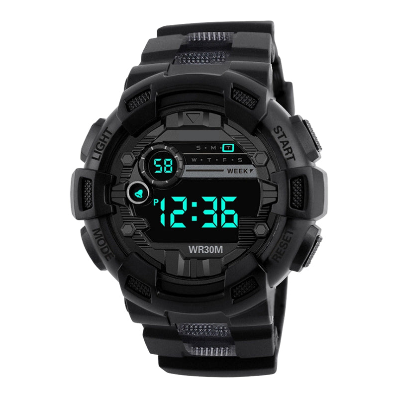 ⌚ Digitale sportwatch met groot display en LED-backlight – afleesbaar bij zon en duisternis, licht en stevig.