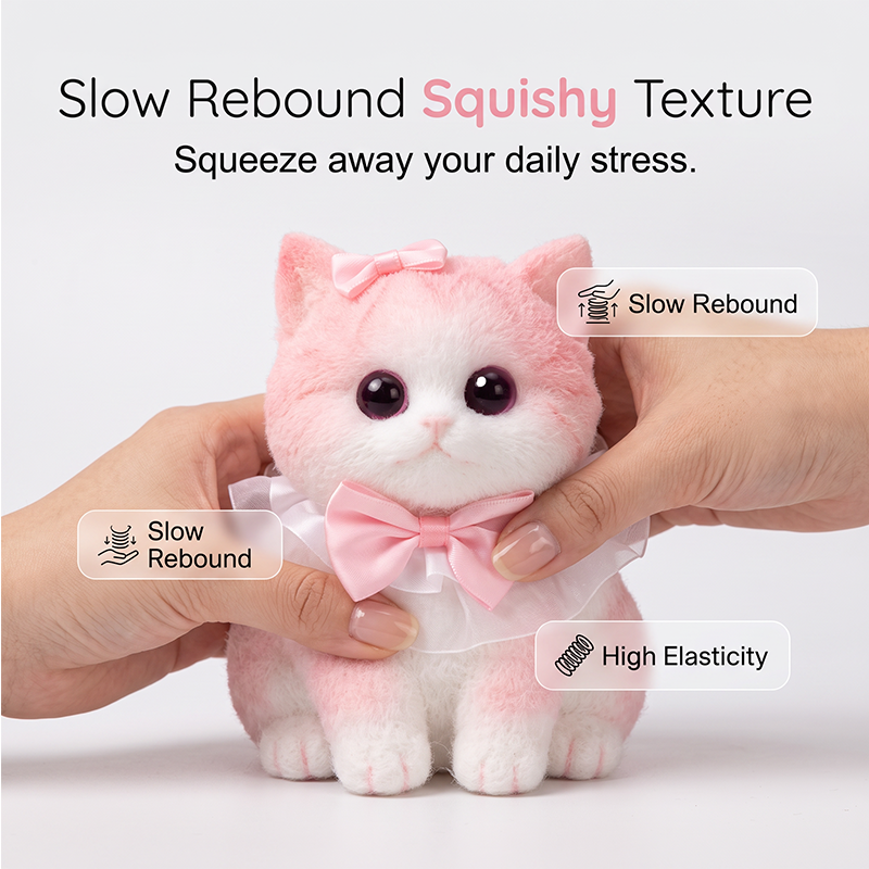 🐱 50% korting! Schattige kattenknuffel – ultrazacht siliconen, langzaam terugverend & stressverlagend. Perfect voor bureau, studie & als cadeau – 11 stijlen! ✨💕