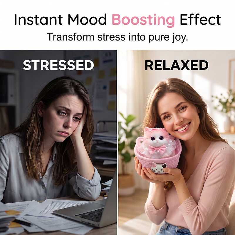 🐱 50% korting! Schattige kattenknuffel – ultrazacht siliconen, langzaam terugverend & stressverlagend. Perfect voor bureau, studie & als cadeau – 11 stijlen! ✨💕