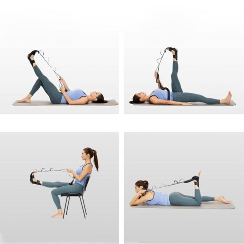 🦵 Multifunctionele rekoefenband – 7 lussen voor diepe stretch, perfect voor fitness, yoga en herstel.