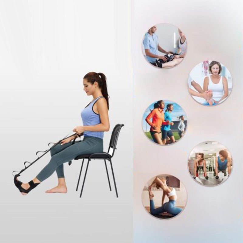 🦵 Multifunctionele rekoefenband – 7 lussen voor diepe stretch, perfect voor fitness, yoga en herstel.