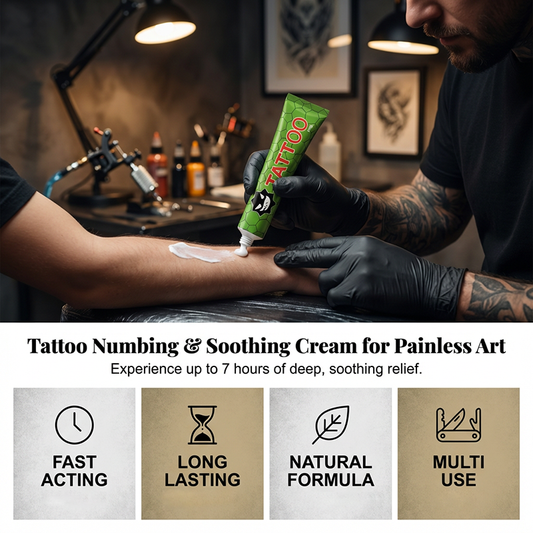 💉 Tattoo verdovende crème – 3-7u pijnvrij, werkt in 45 min, veilig voor alle huidtypes en geurloos.