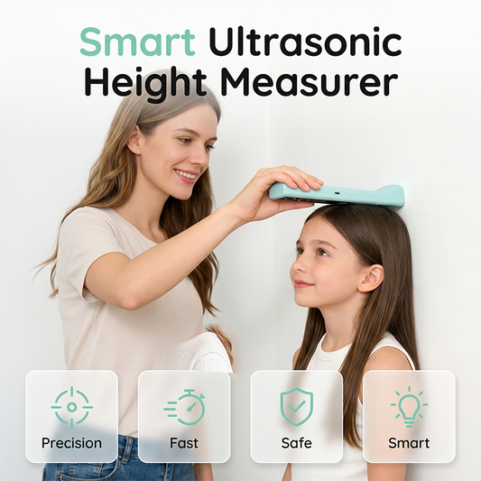 📏 Draagbare ultrasone hoogtemeter – meet in 1 seconde nauwkeurig, ideaal voor thuis, sport en kinderkliniek.