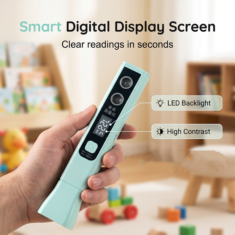 📏 Draagbare ultrasone hoogtemeter – meet in 1 seconde nauwkeurig, ideaal voor thuis, sport en kinderkliniek.
