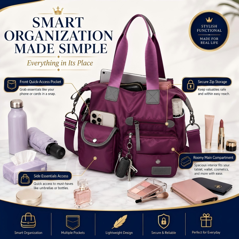👜 Waterdichte totebag met 3 manieren dragen – ruim, stevig en perfect voor werk, sport of reis.