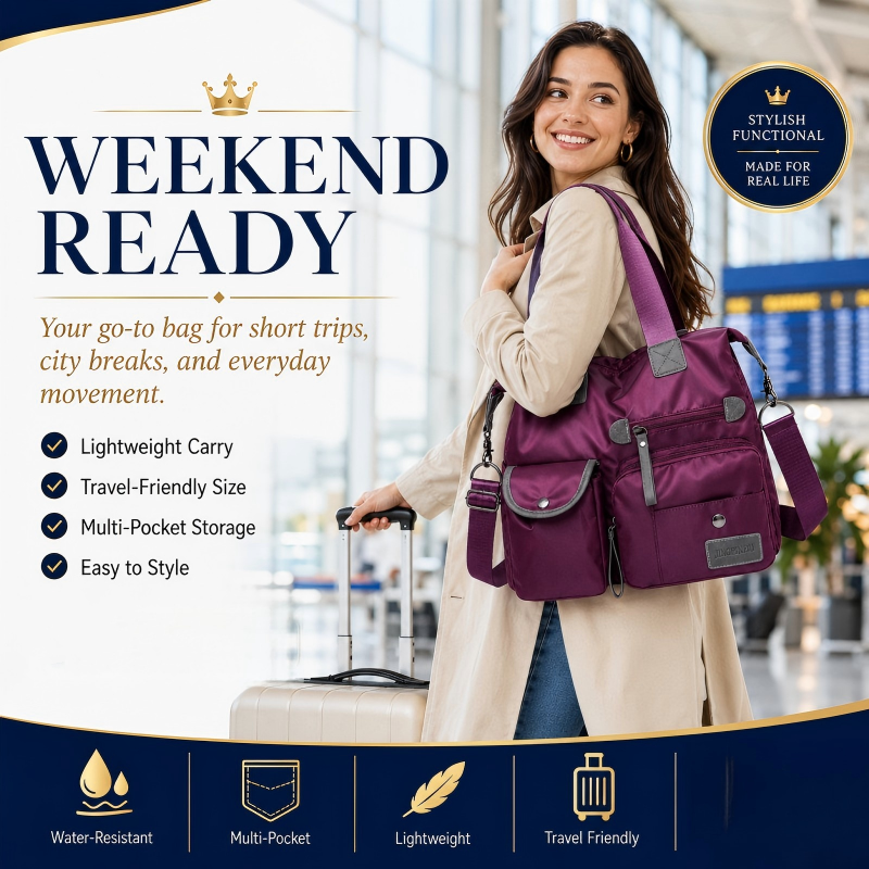 👜 Waterdichte totebag met 3 manieren dragen – ruim, stevig en perfect voor werk, sport of reis.