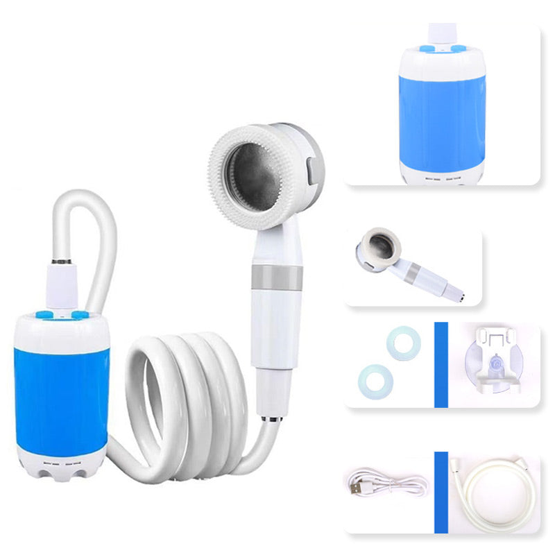 🚿 Draagbare campingdouche met waterpomp – douche overal, ideaal voor buiten, strand en reizen.