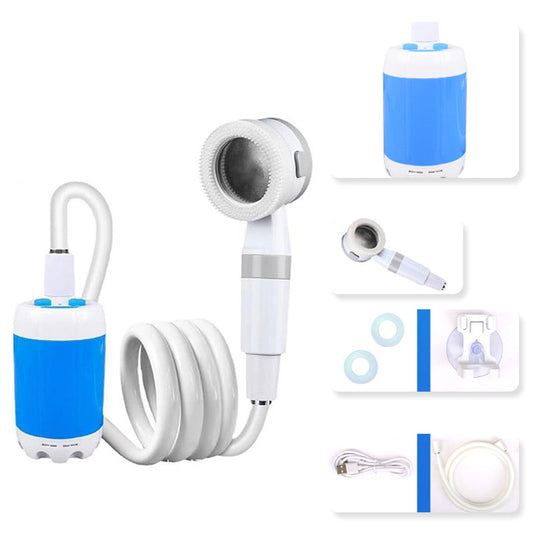 🚿 Draagbare campingdouche met waterpomp – douche overal, ideaal voor buiten, strand en reizen.