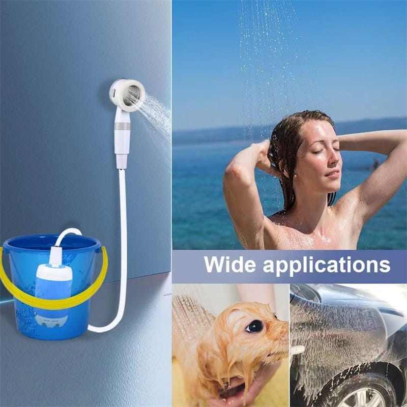 🚿 Draagbare campingdouche met waterpomp – douche overal, ideaal voor buiten, strand en reizen.