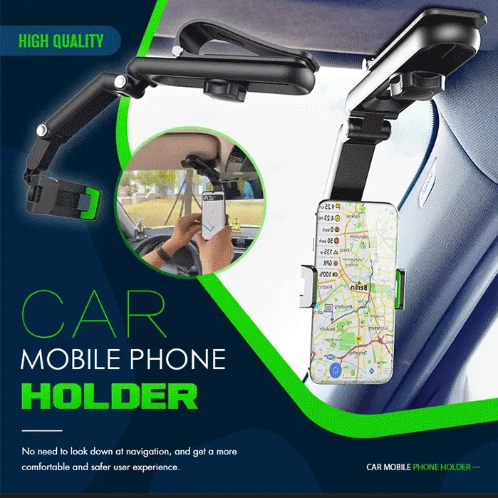 🚗 50% korting! Multifunctionele zonneklep telefoonhouder – ooghoogte voor veilig rijden, 360° draaibaar & eenhandig te bedienen. Universeel! ✨📱