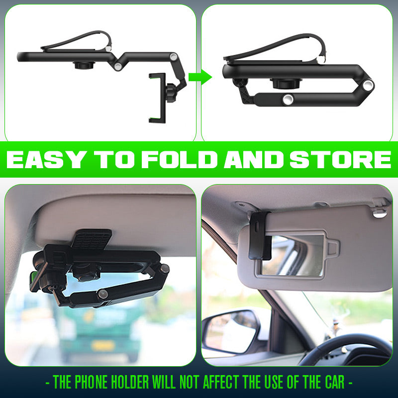 🚗 50% korting! Multifunctionele zonneklep telefoonhouder – ooghoogte voor veilig rijden, 360° draaibaar & eenhandig te bedienen. Universeel! ✨📱