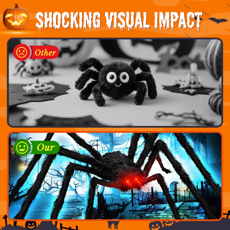 🕷️🎃 50% korting! Reuze Halloween spin – 👀 lichtgevende ogen, 💀 opvallende tuindecoratie – perfect voor enge avonden!