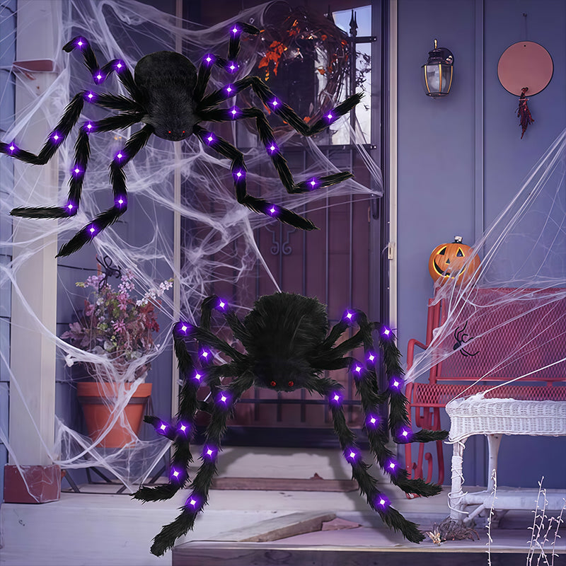 🕷️🎃 50% korting! Reuze Halloween spin – 👀 lichtgevende ogen, 💀 opvallende tuindecoratie – perfect voor enge avonden!