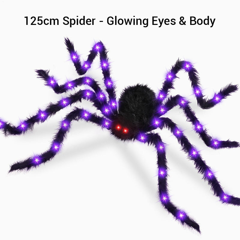 🕷️🎃 50% korting! Reuze Halloween spin – 👀 lichtgevende ogen, 💀 opvallende tuindecoratie – perfect voor enge avonden!