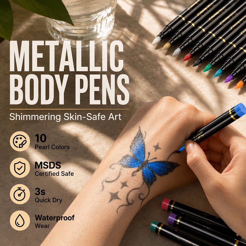 🔥 Heute -50 %! 🎨 10-Farben Body-Art-Stift-Set – hautfreundlich & kreative Designs für jeden Anlass