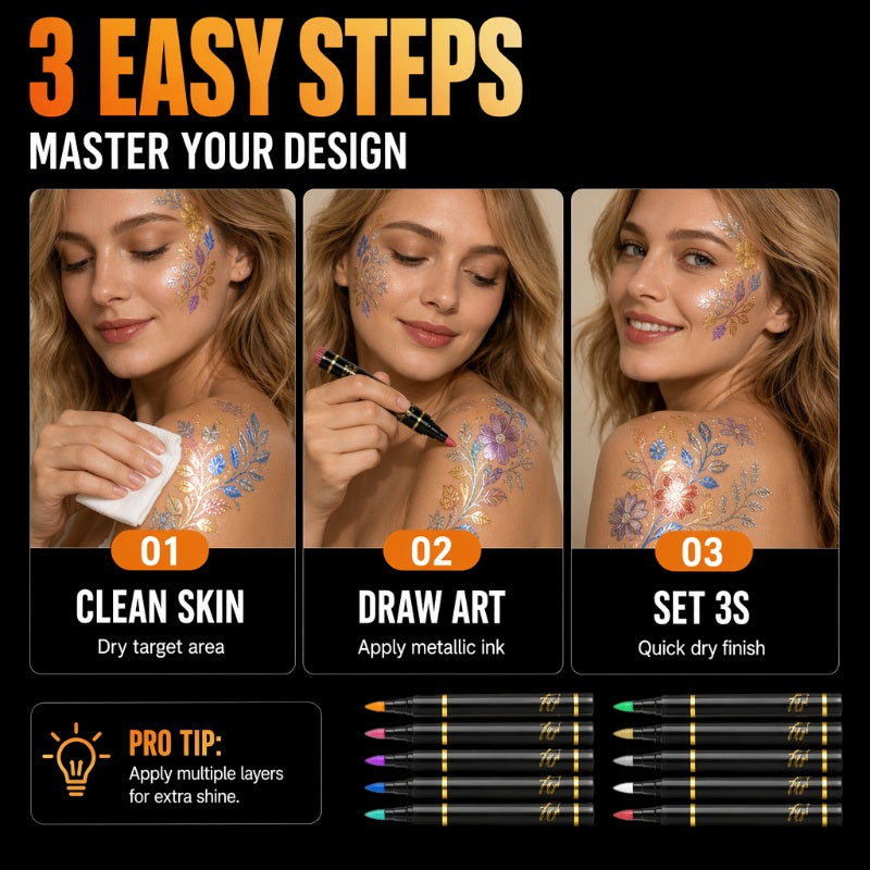 🔥 Heute -50 %! 🎨 10-Farben Body-Art-Stift-Set – hautfreundlich & kreative Designs für jeden Anlass