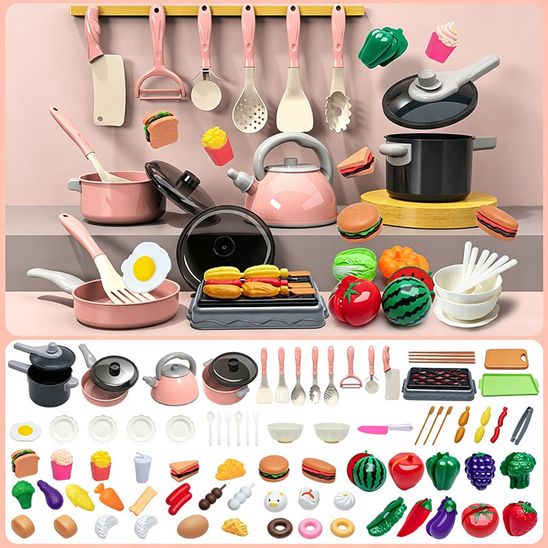🍳 Rollenspiel-Küchenset – kochen wie die Großen, mit Töpfen, Pfannen und Zubehör für kleine Köche.