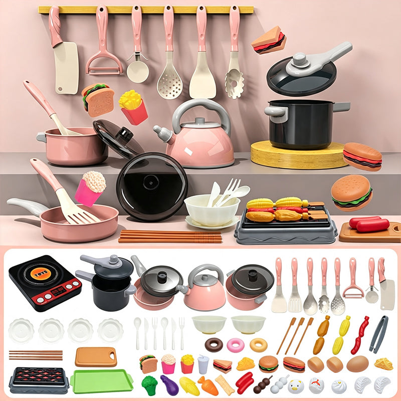 🍳 Rollenspiel-Küchenset – kochen wie die Großen, mit Töpfen, Pfannen und Zubehör für kleine Köche.
