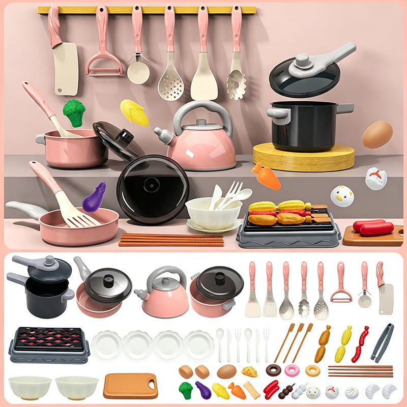 🍳 Rollenspiel-Küchenset – kochen wie die Großen, mit Töpfen, Pfannen und Zubehör für kleine Köche.