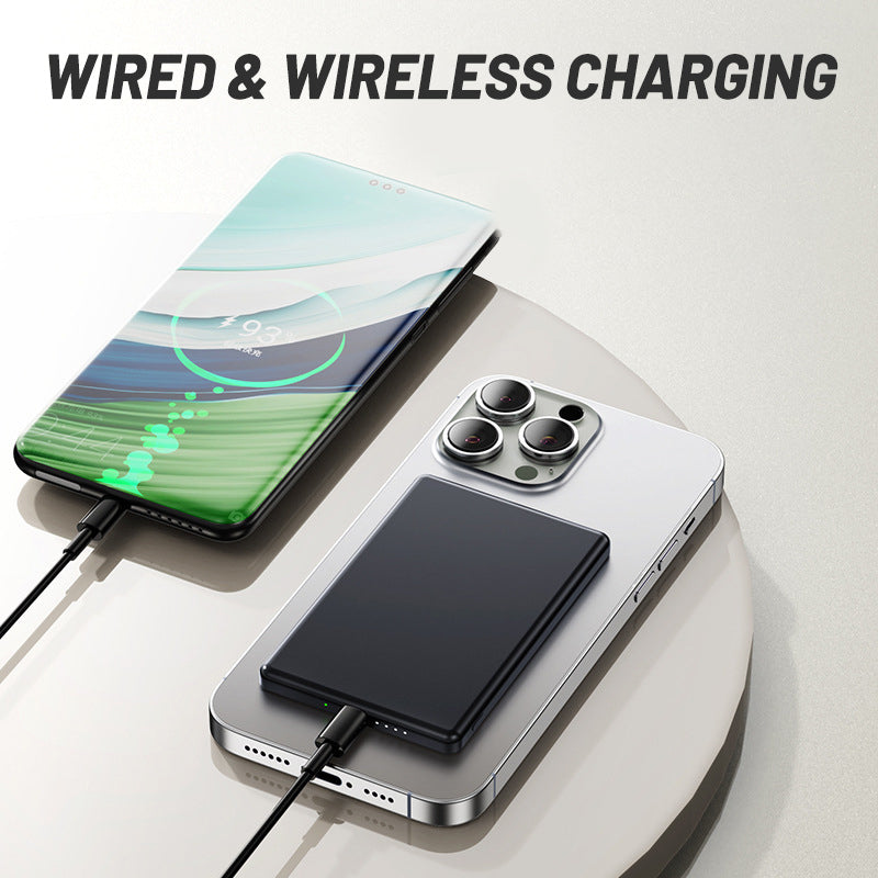 💥【50% OFF】🔥 Ultradunne Magneet Powerbank | 15W Draadloos+PD20W | 5000mAh | Aluminium | 5 Kleuren | NTC Veilig