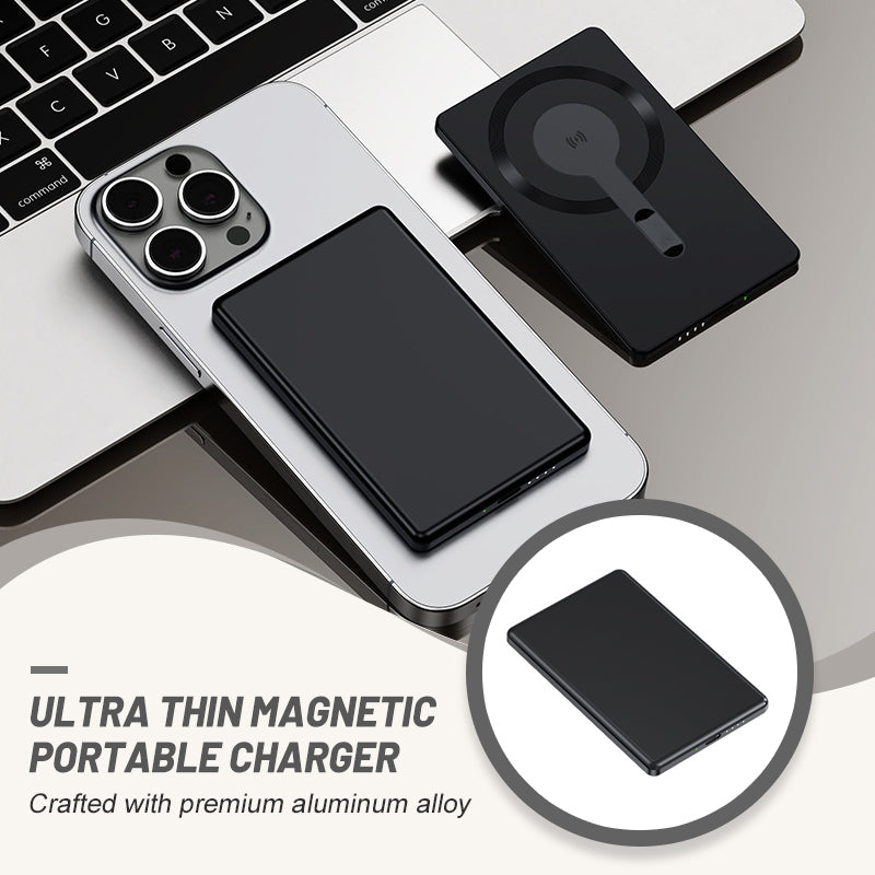 💥【50% OFF】🔥 Ultradunne Magneet Powerbank | 15W Draadloos+PD20W | 5000mAh | Aluminium | 5 Kleuren | NTC Veilig