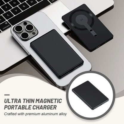 💥【50% OFF】🔥 Ultradunne Magneet Powerbank | 15W Draadloos+PD20W | 5000mAh | Aluminium | 5 Kleuren | NTC Veilig