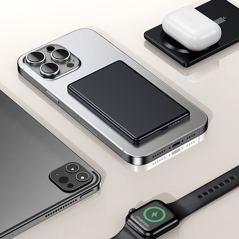 💥【50% OFF】🔥 Ultradunne Magneet Powerbank | 15W Draadloos+PD20W | 5000mAh | Aluminium | 5 Kleuren | NTC Veilig