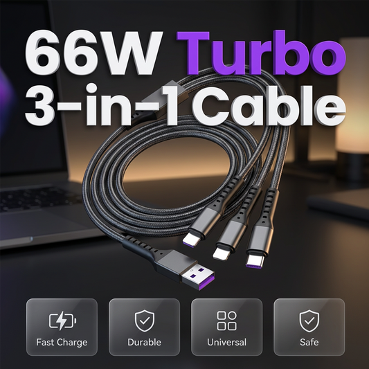 66W 3-in-1 Fast Charging Cable
