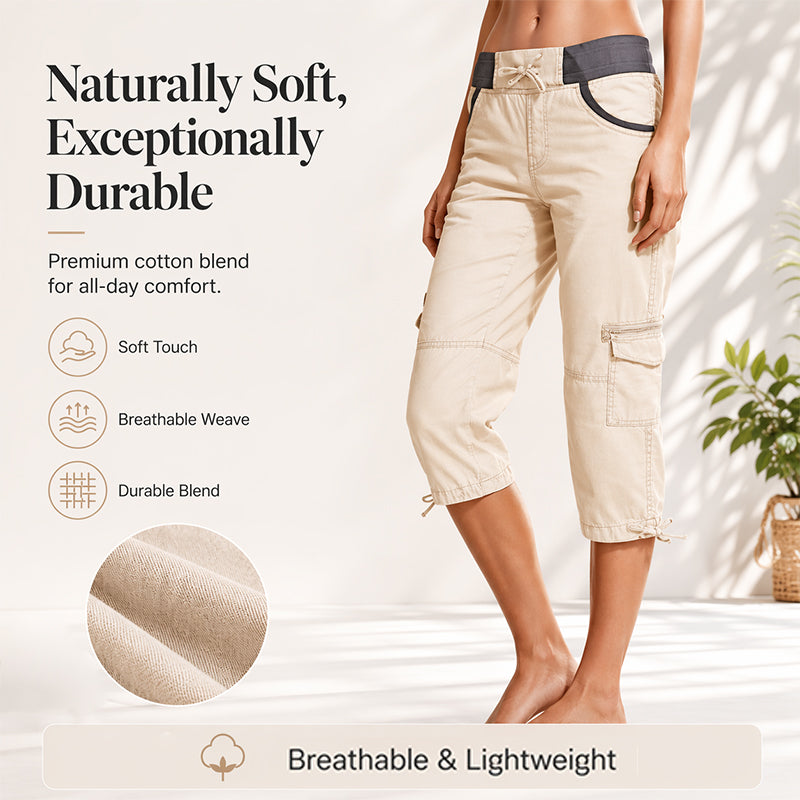 👖✨ 50% korting! Cargo Capri broek – 💪 hoge taille, 🧵 comfortabel, 📦 8 zakken – perfect voor actieve levensstijl!