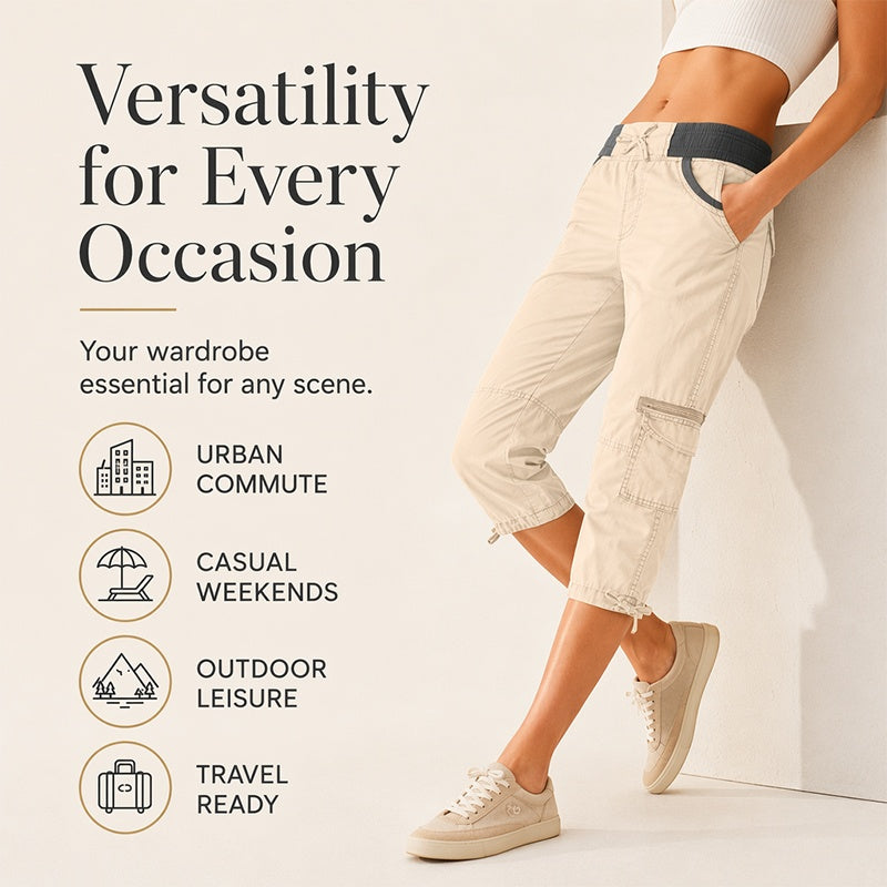 👖✨ 50% korting! Cargo Capri broek – 💪 hoge taille, 🧵 comfortabel, 📦 8 zakken – perfect voor actieve levensstijl!