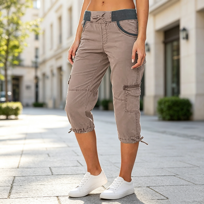 👖✨ 50% korting! Cargo Capri broek – 💪 hoge taille, 🧵 comfortabel, 📦 8 zakken – perfect voor actieve levensstijl!