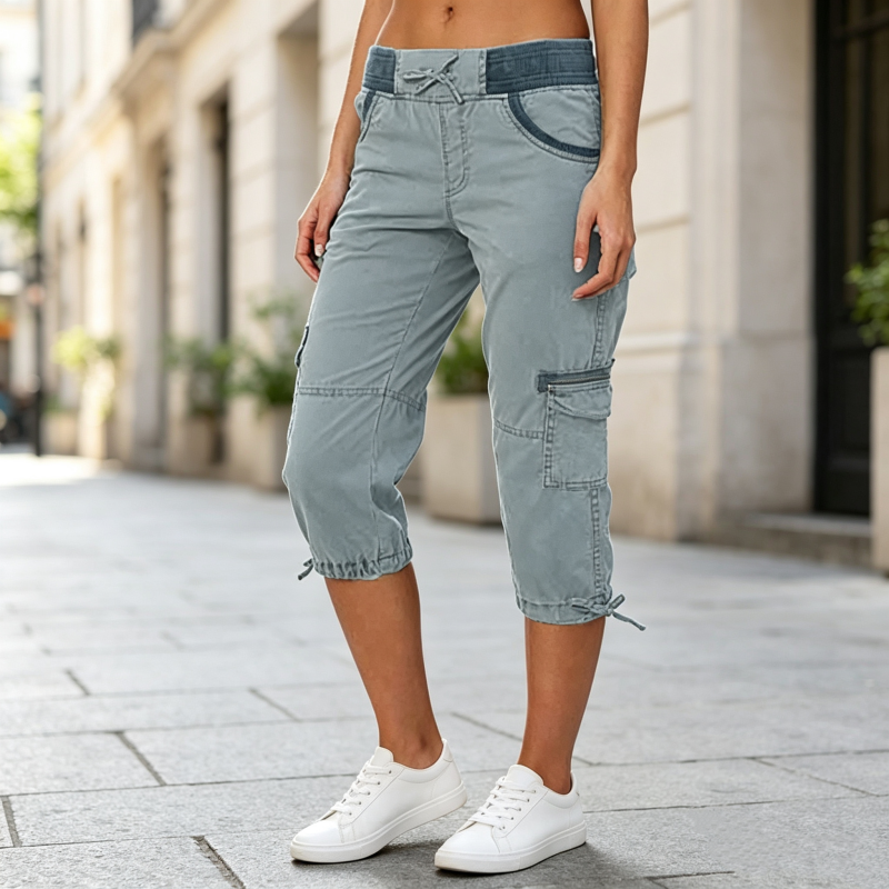 👖✨ 50% korting! Cargo Capri broek – 💪 hoge taille, 🧵 comfortabel, 📦 8 zakken – perfect voor actieve levensstijl!