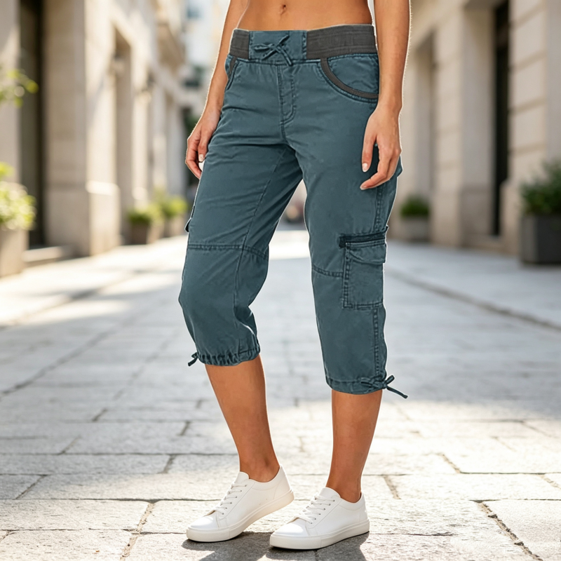 👖✨ 50% korting! Cargo Capri broek – 💪 hoge taille, 🧵 comfortabel, 📦 8 zakken – perfect voor actieve levensstijl!