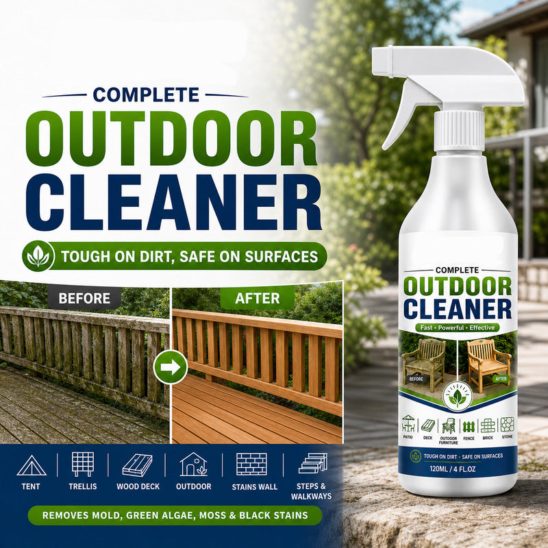 🧴 50% korting op outdoor reinigingsspray – verwijdert vuil, vet en groene aanslag van alle oppervlakken.