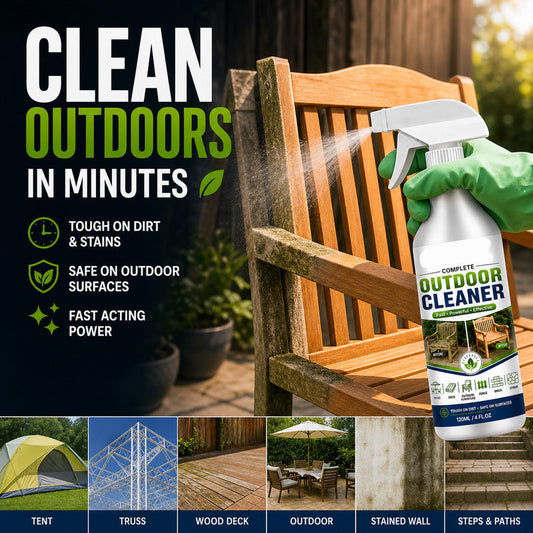 🧴 50% korting op outdoor reinigingsspray – verwijdert vuil, vet en groene aanslag van alle oppervlakken.