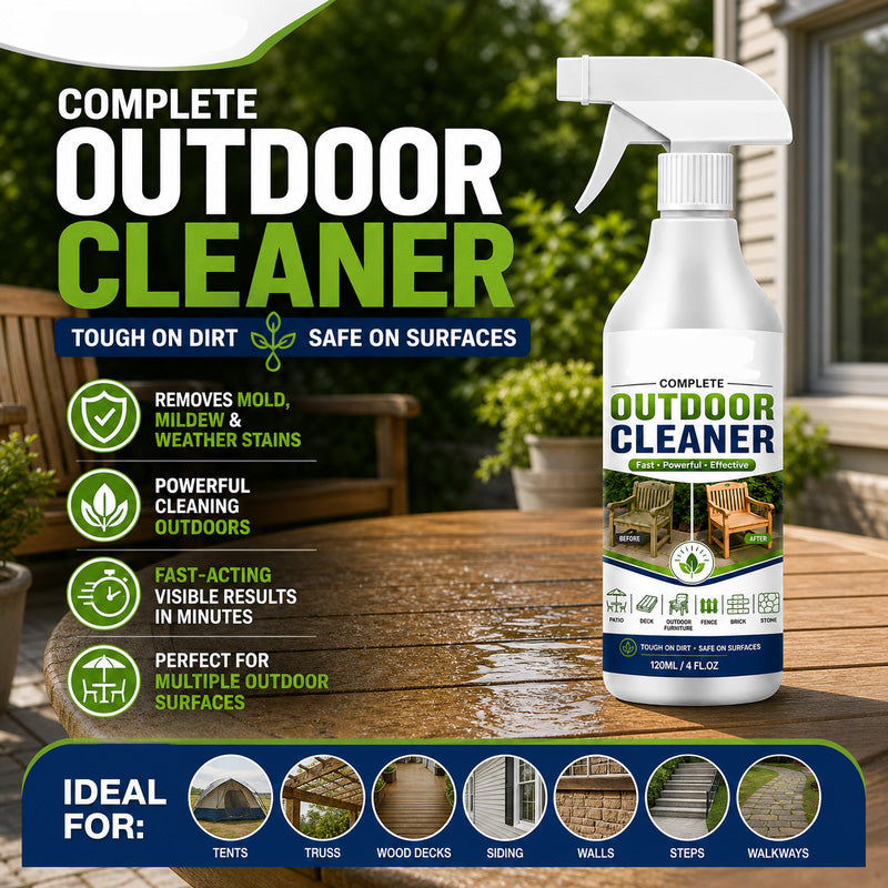🧴 50% korting op outdoor reinigingsspray – verwijdert vuil, vet en groene aanslag van alle oppervlakken.