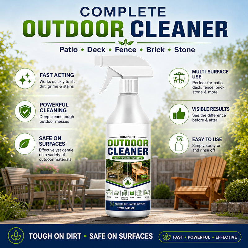 🧴 50% korting op outdoor reinigingsspray – verwijdert vuil, vet en groene aanslag van alle oppervlakken.