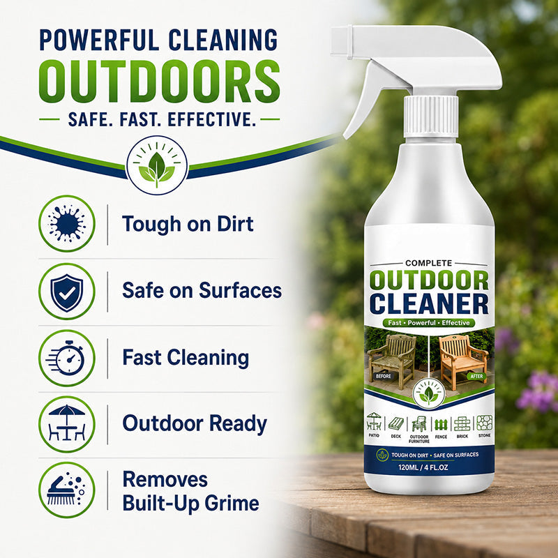 🧴 50% korting op outdoor reinigingsspray – verwijdert vuil, vet en groene aanslag van alle oppervlakken.