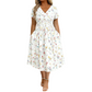 🌸 50 % RABATT | Mühelose Eleganz – Florales V-Ausschnitt-Kleid mit schmeichelhaftem Taillendetail