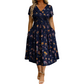 🌸 50 % RABATT | Mühelose Eleganz – Florales V-Ausschnitt-Kleid mit schmeichelhaftem Taillendetail