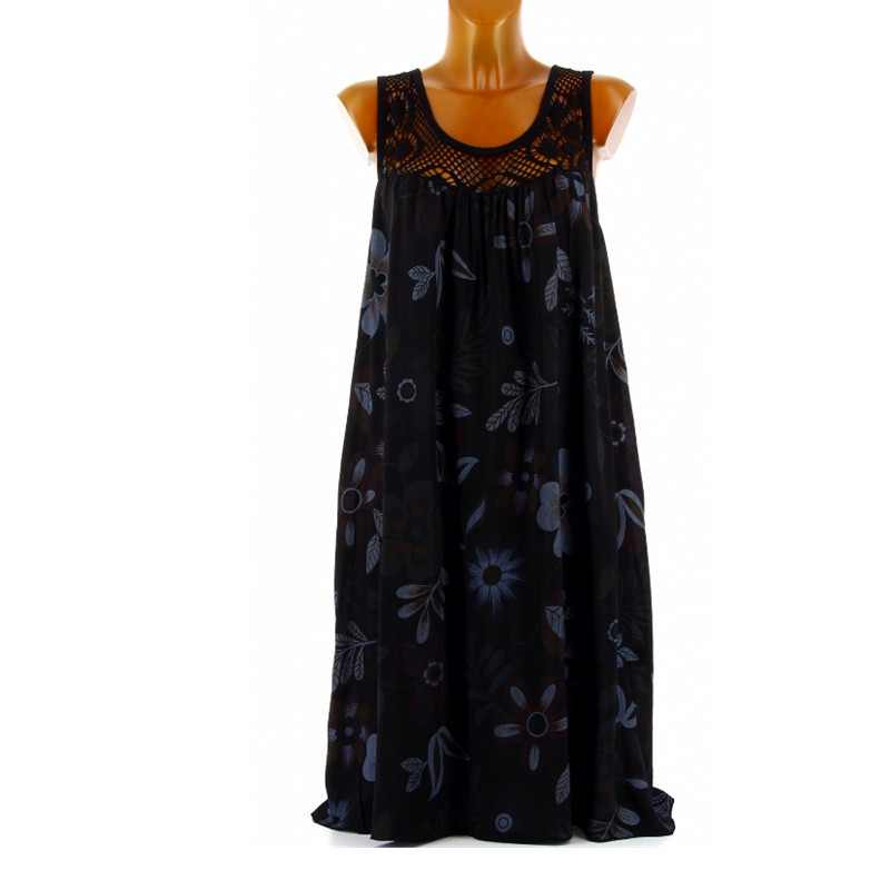 🌸👗 50% korting! Mouwloze bloemenjurk – 🏵️ elegante print, 🌿 lichte stof, 👒 perfect voor zomer & vakantie!