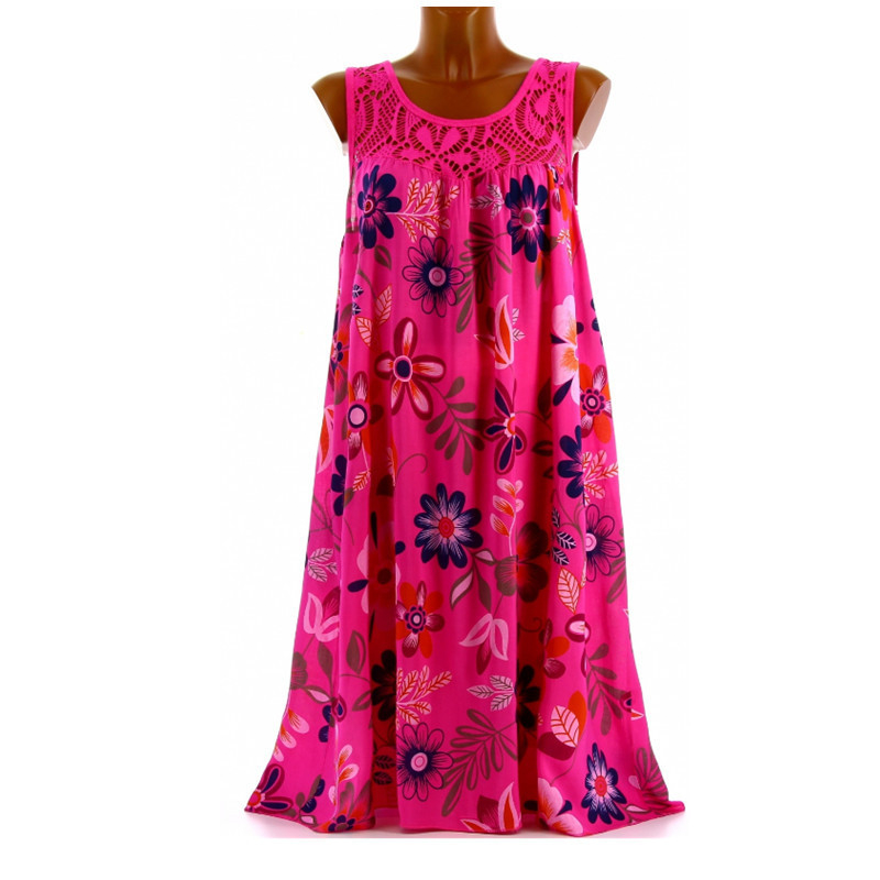 🌸👗 50% korting! Mouwloze bloemenjurk – 🏵️ elegante print, 🌿 lichte stof, 👒 perfect voor zomer & vakantie!
