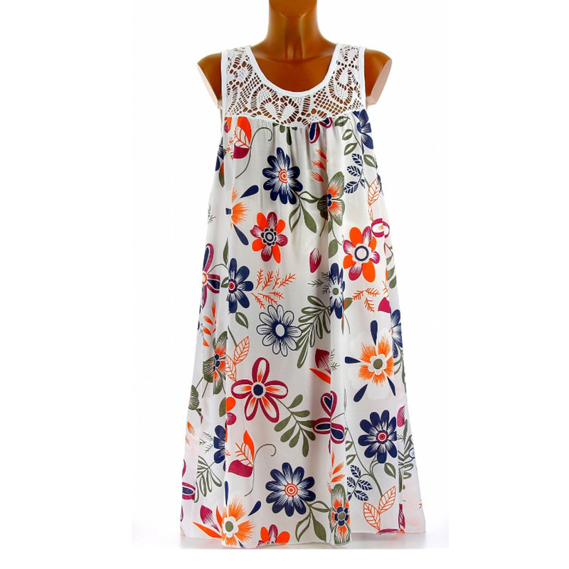 🌸👗 50% korting! Mouwloze bloemenjurk – 🏵️ elegante print, 🌿 lichte stof, 👒 perfect voor zomer & vakantie!