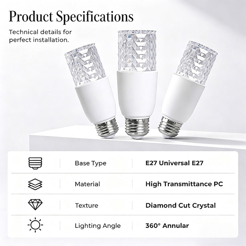 💎 50% korting! LED kristallamp – 360° kristalhelder schittering, gelijkmatige ringgloed & zachte antireflectiecoating. B22-fitting, 80 lm! ✨💡