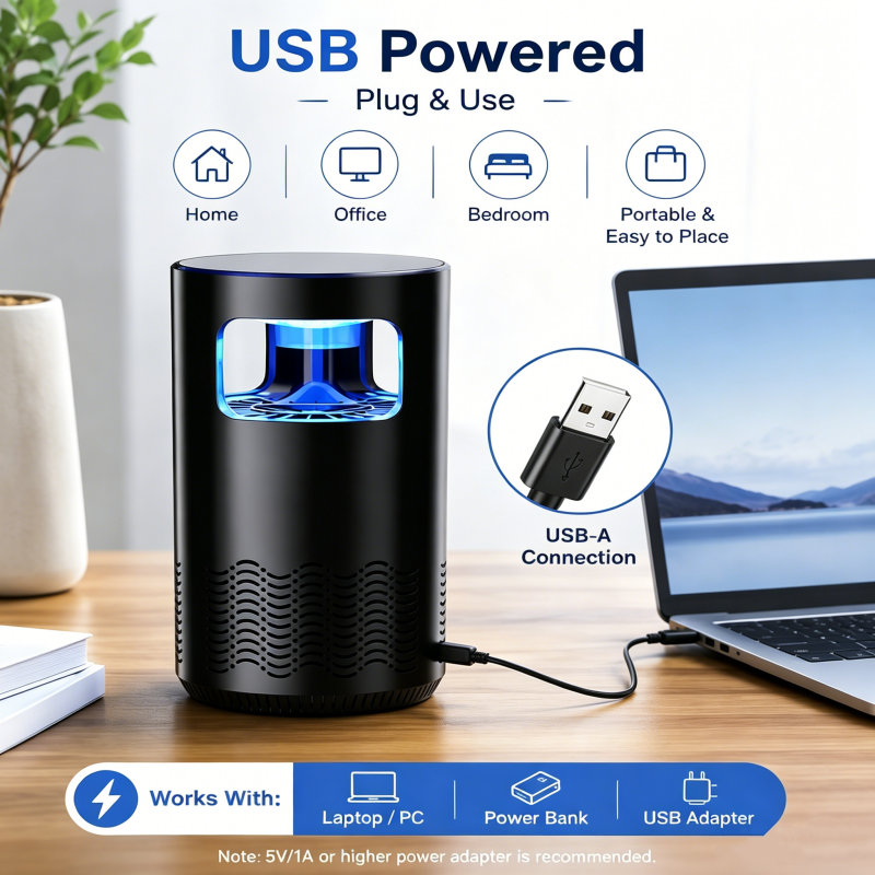 💥【50% OFF】🔥 360° UV Fotokatalytische Muggenlamp | Simuleert Lichaamswarmte | Stille Vortex <25dB | 7-Kleuren Nachtlampje | USB Voeding Draagbaar | Dekking 50-100㎡ | Zwart/Wit | Voor Slaapkamer/Kantoor/Camping 🦟