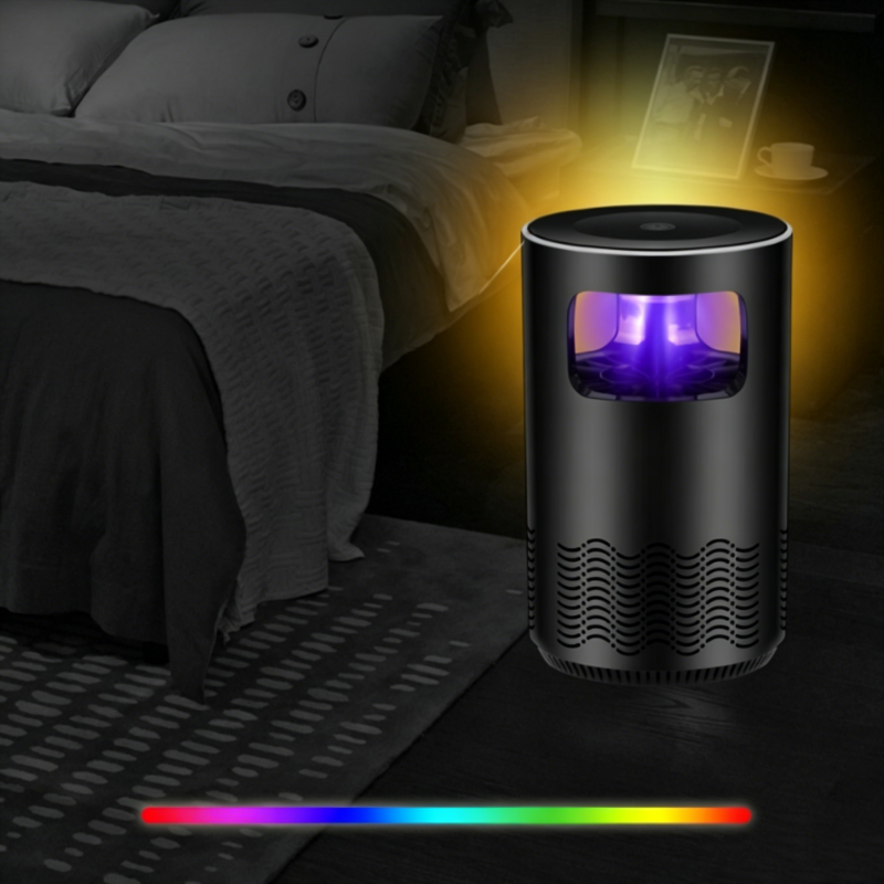 💥【50% OFF】🔥 360° UV Fotokatalytische Muggenlamp | Simuleert Lichaamswarmte | Stille Vortex <25dB | 7-Kleuren Nachtlampje | USB Voeding Draagbaar | Dekking 50-100㎡ | Zwart/Wit | Voor Slaapkamer/Kantoor/Camping 🦟